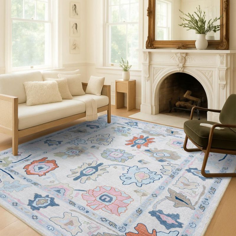 Alfombra Fame Living 175 × 267 cm Crema Floral Lavable