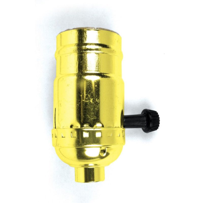 Luz de 3 vías con botón giratorio de latón Socket Jandorf 60409