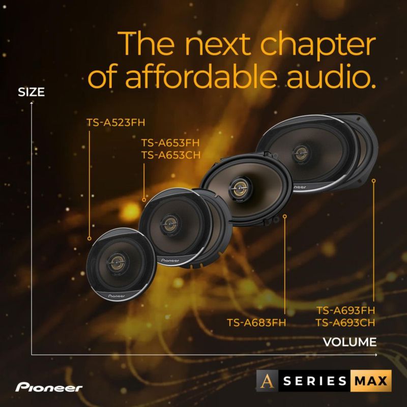 Altavoces para coche Pioneer A-Series MAX TS-A653FH de 6.5 pulgadas