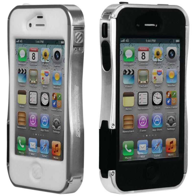 Funda de transporte Scosche Railkase para iPhone 4/4S plateada