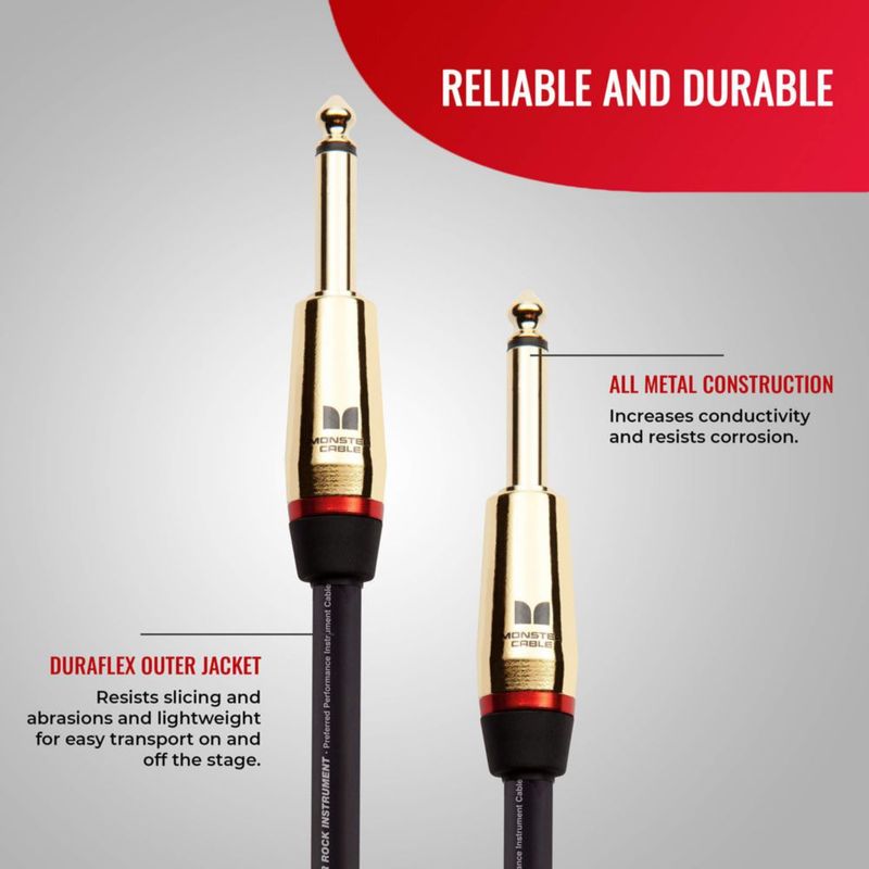 Cable para instrumento Monster MROCK2W3 09 m recto a recto