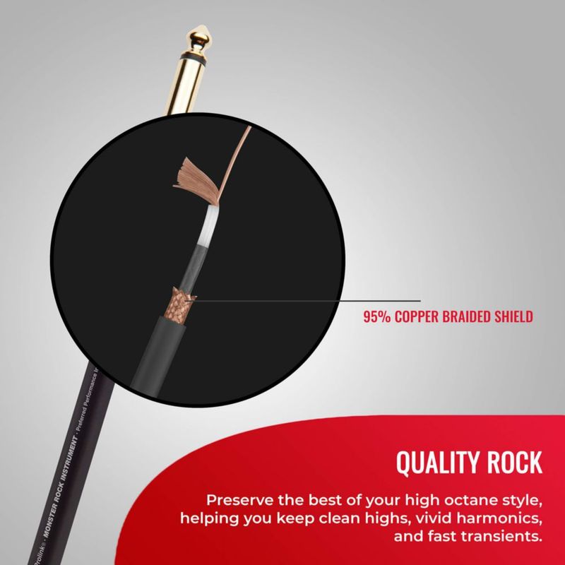Cable para instrumento Monster MROCK2W3 09 m recto a recto