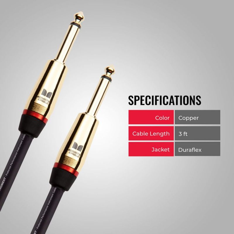 Cable para instrumento Monster MROCK2W3 09 m recto a recto