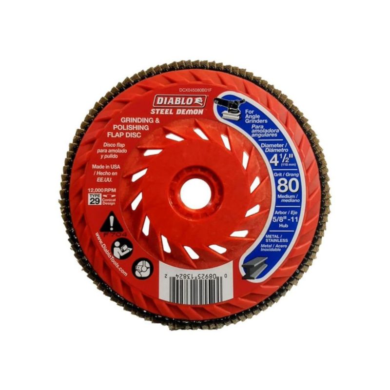 Disco de solapa Diablo Steel Demon 4.5 pulgadas grano 80 tipo 29