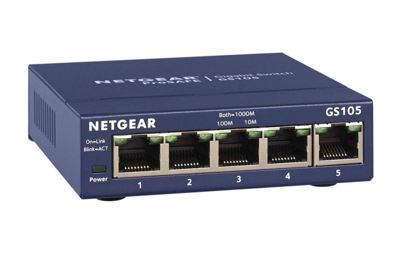 Conmutador NETGEAR GS105NA Gigabit Ethernet de 5 puertos no gestionado