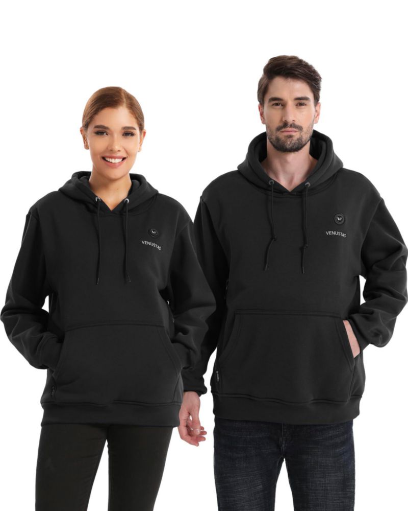 Sudadera con Capucha Calefaccionada Venustas Negra con Batería