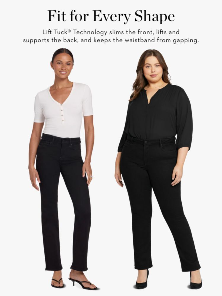 Pantalones NYDJ Marilyn Rectos Negro BDM Talla 12 (EE. UU.)