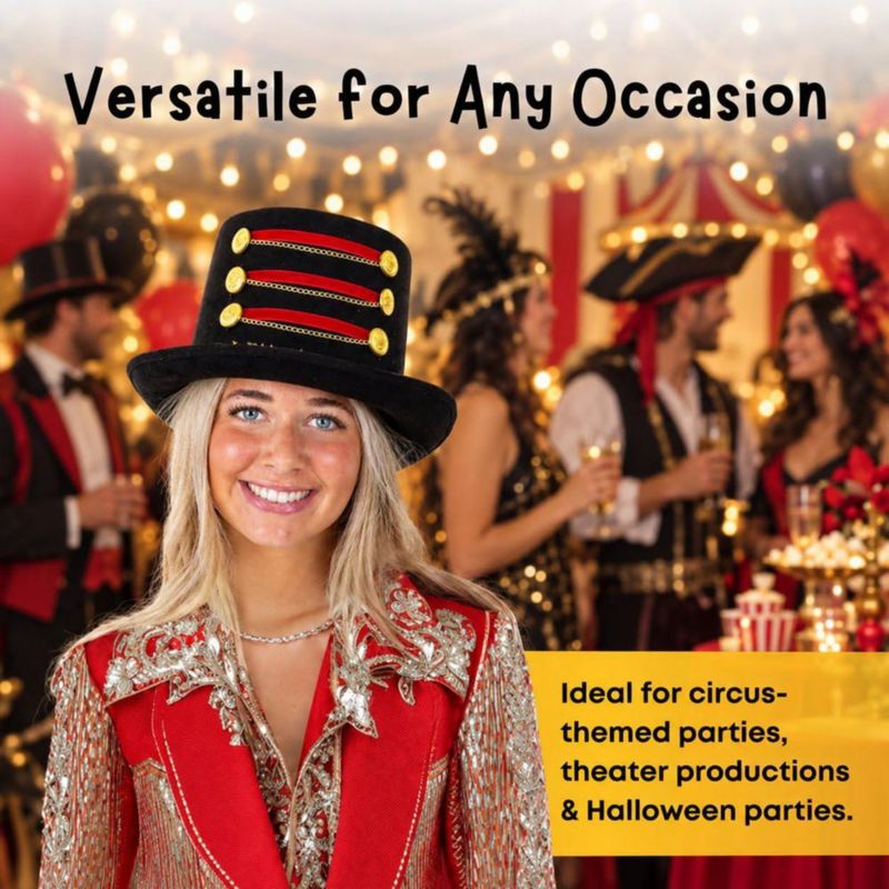 Sombrero de Maestro de Ceremonias Dress Up America 58 cm Talla Adulto