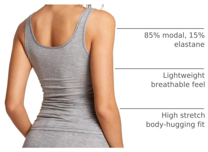 Top sin mangas SOULVOR Small Moon Heather Grey de modal acanalado