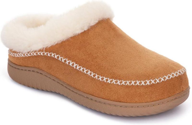 Pantufla Zigzagger color tostado talla 7‑8 estilo deslizante de felpa