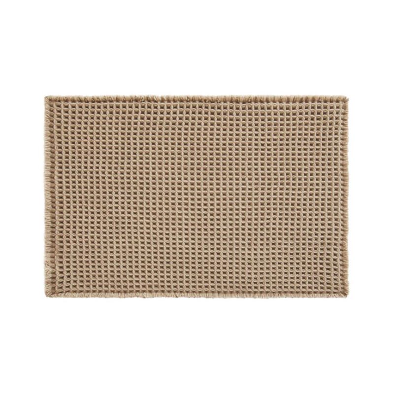 Alfombra de baño TYUU tipo waffle 61x41 cm Beige antideslizante