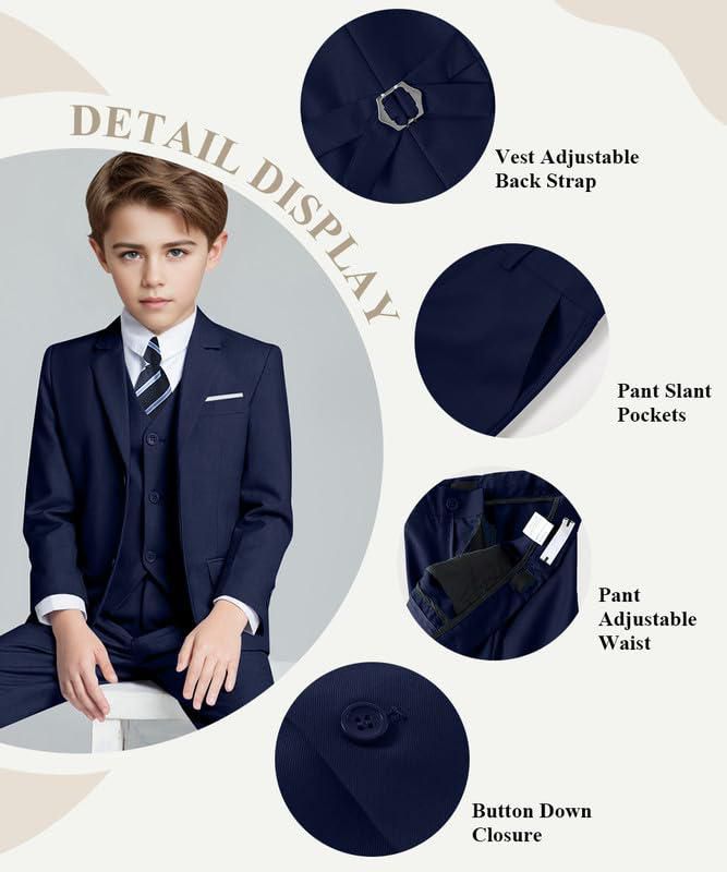 Traje Visaccy para Niños Talla 10 Azul Marino 5 Piezas