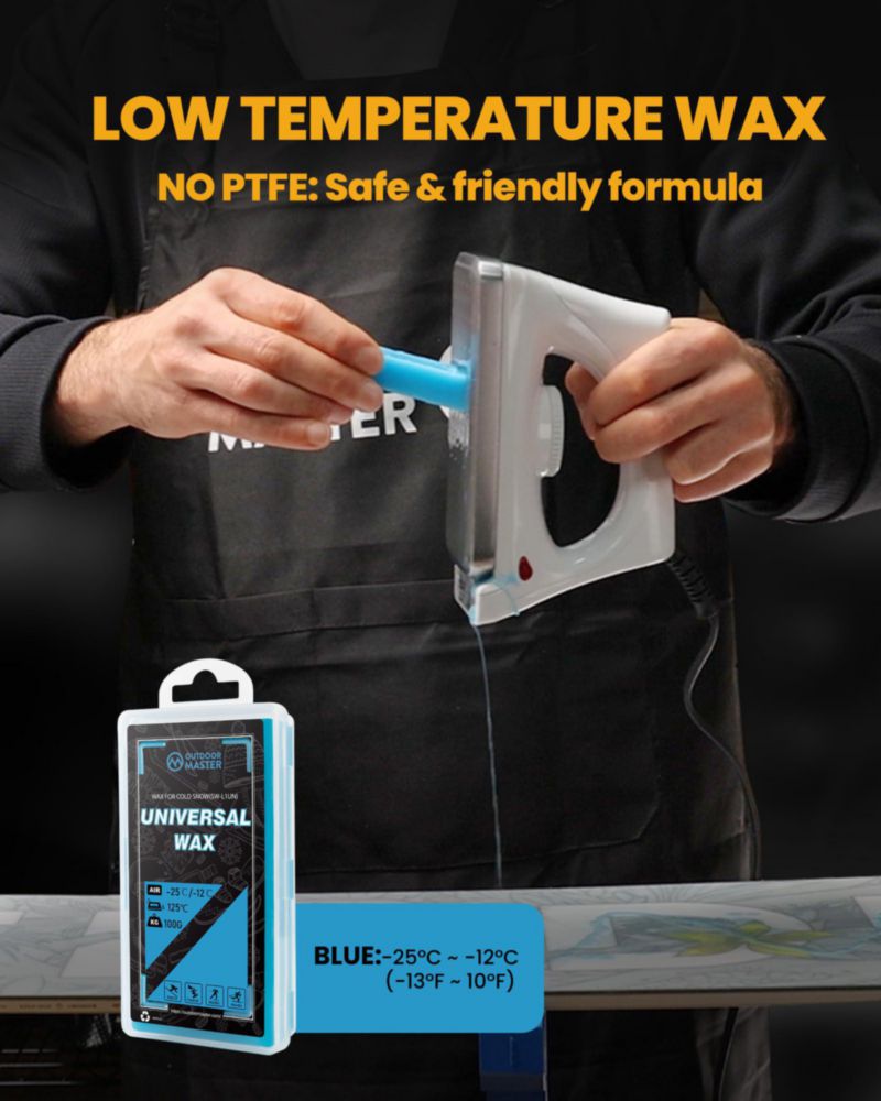 Kit de Afinado y Encerado para Esquí y Snowboard OutdoorMaster 110V Plancha de Cera 100 g