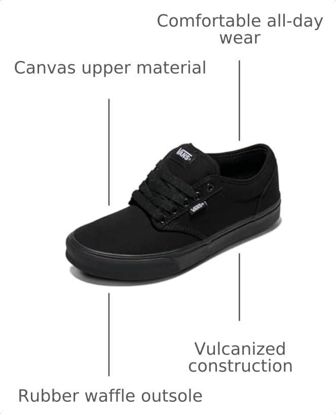 Zapatilla Vans Atwood de lona negra/negra talla 10 US (M)