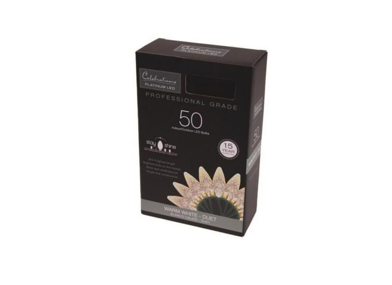 Cadena de luces LED C6 para Navidad color blanco cálido para celebraciones 76 m