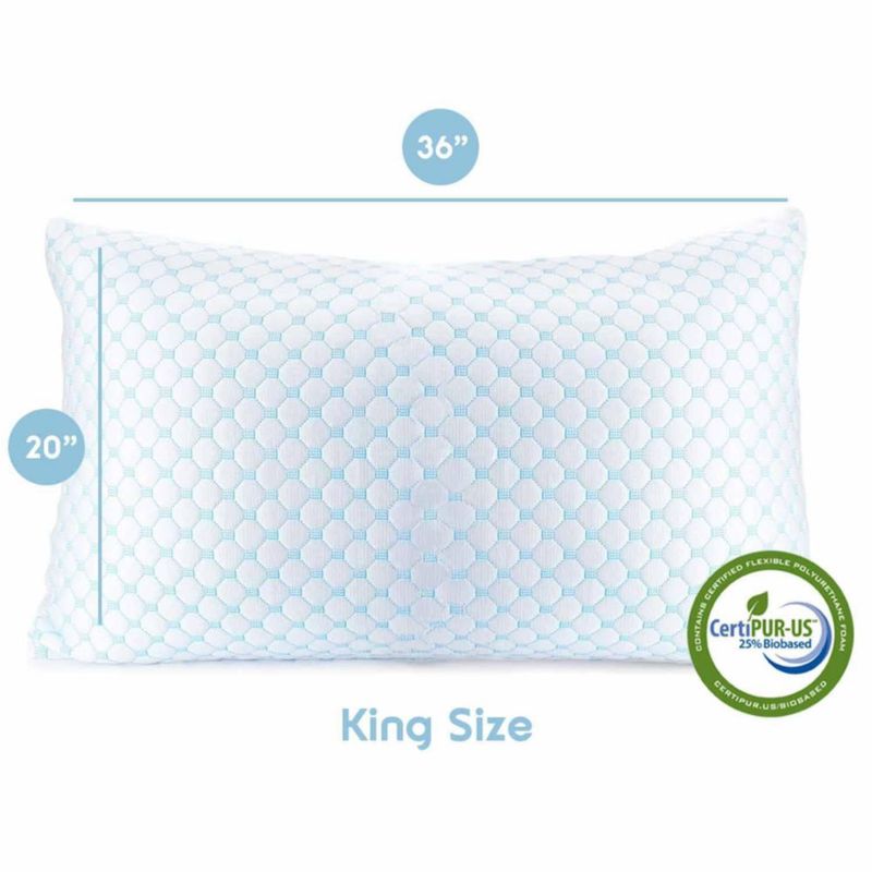 Almohada Nestl King Size Refrigerante - Pack de 4 de Espuma de Memoria