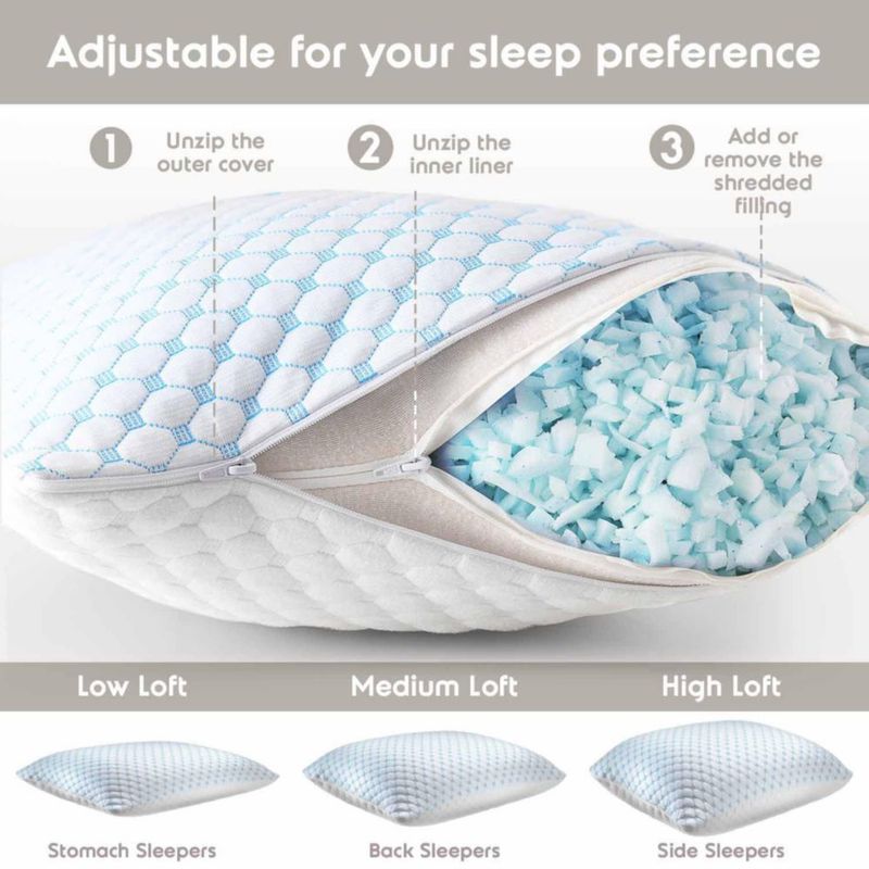 Almohada Nestl King Size Refrigerante - Pack de 4 de Espuma de Memoria