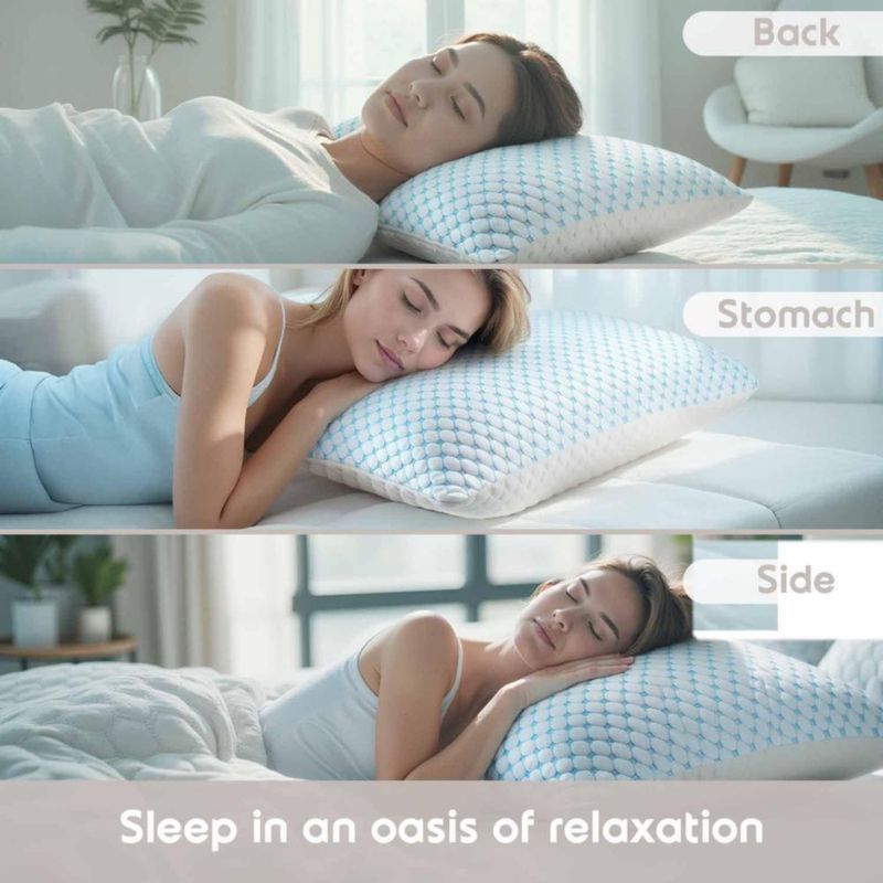 Almohada Nestl King Size Refrigerante - Pack de 4 de Espuma de Memoria