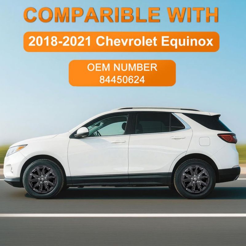 Tapacubos Nilight de 17 pulgadas para Chevrolet Equinox 2018‑2021 paquete de 4 negro