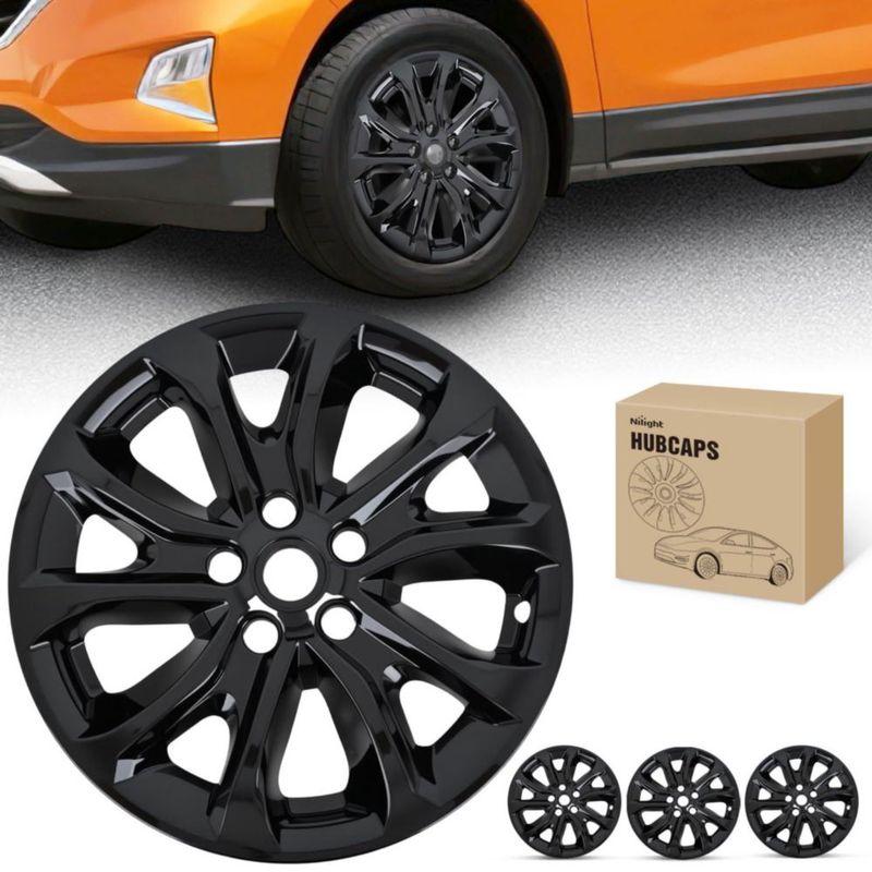 Tapacubos Nilight de 17 pulgadas para Chevrolet Equinox 2018‑2021 paquete de 4 negro