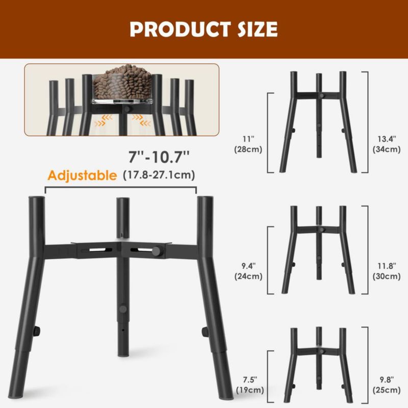 Soporte para Cuenco de Perro TIDANT 18‑27 cm Altura Ajustable