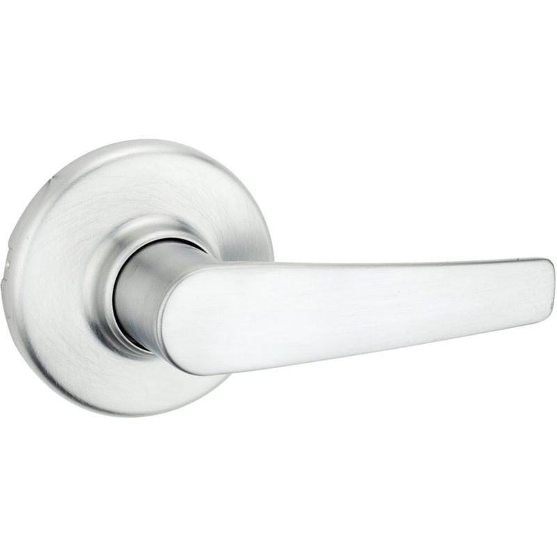 Maneta de puerta Kwikset Delta Satin Chrome palanca reversible