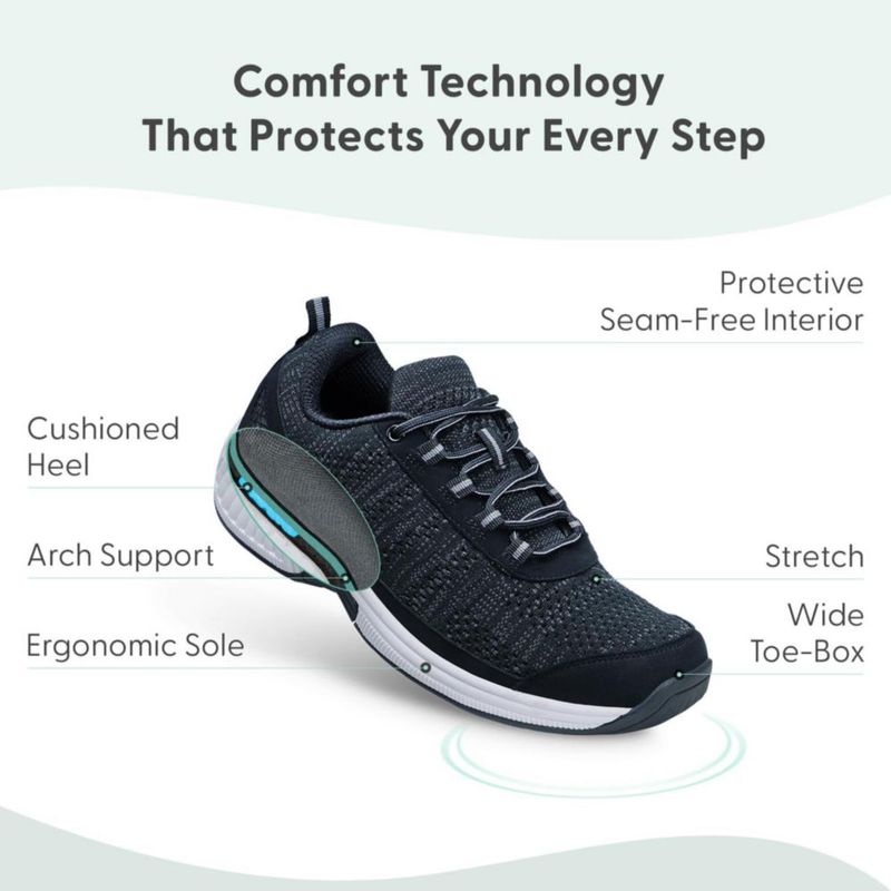 Zapatos de caminar ortopédicos Orthofeet talla 11 negro