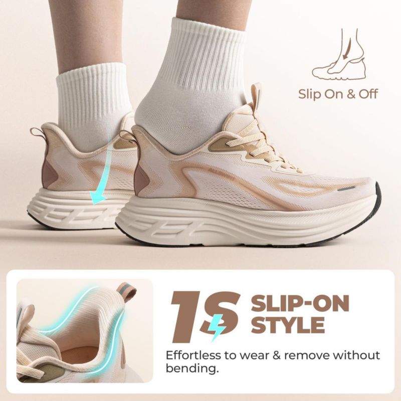 Zapatillas de caminar ALLSWIFIT talla 10 beige sin cordones