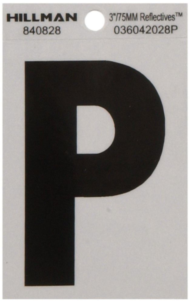 Signage Hillman 840828 letra P 75 cm reflectante mylar