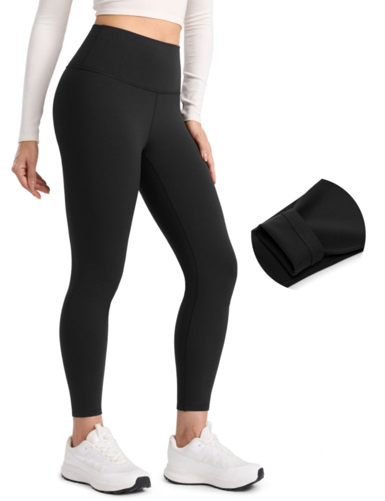 Leggings CRZ YOGA con forro polar 64 cm negro talla mediana