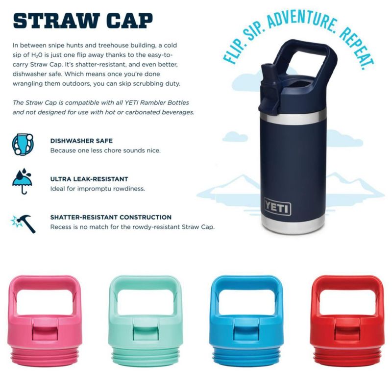 Botella YETI Rambler Jr. Seafoam para niños de 350 ml con tapón de pajita