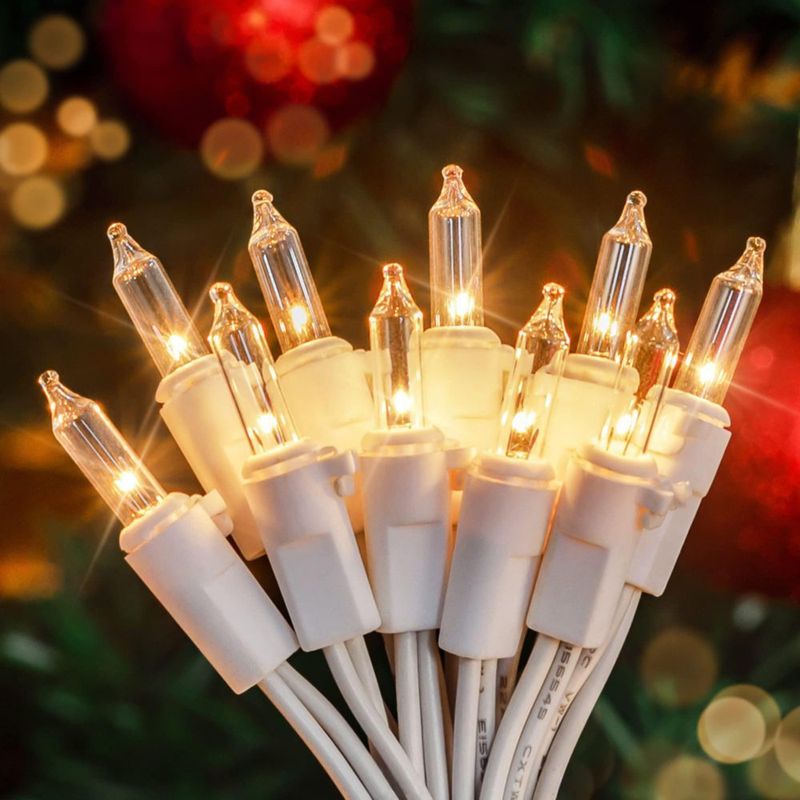 Luces navideñas Hopolon paquete de 2 unidades 50 unidades color blanco cálido