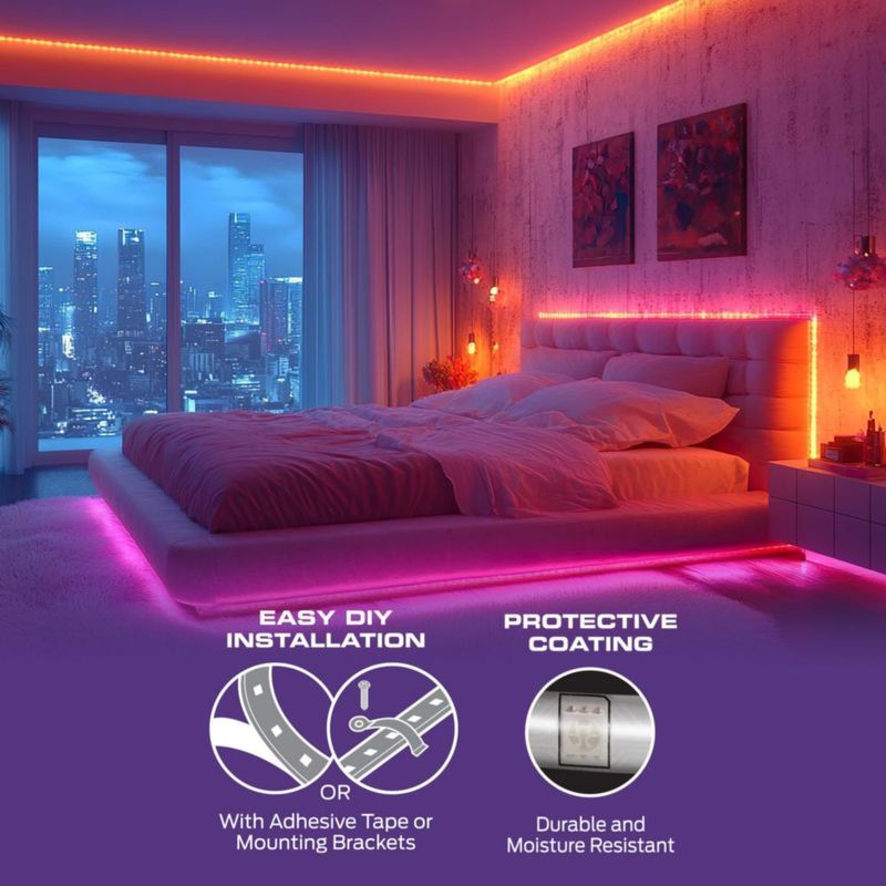 Tira de luces LED Monster Smart RGB+IC con control de sonido de 15 m