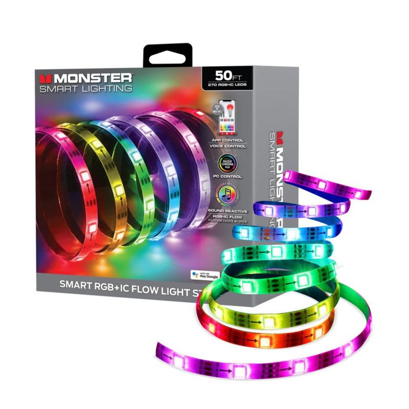 Tira de luces LED Monster Smart RGB+IC con control de sonido de 15 m