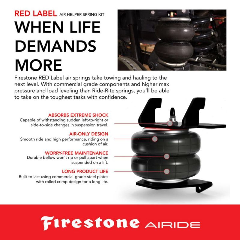 Kit de Resortes Neumáticos Traseros Airide Firestone 2706 Capacidad de Carga 3400 kg