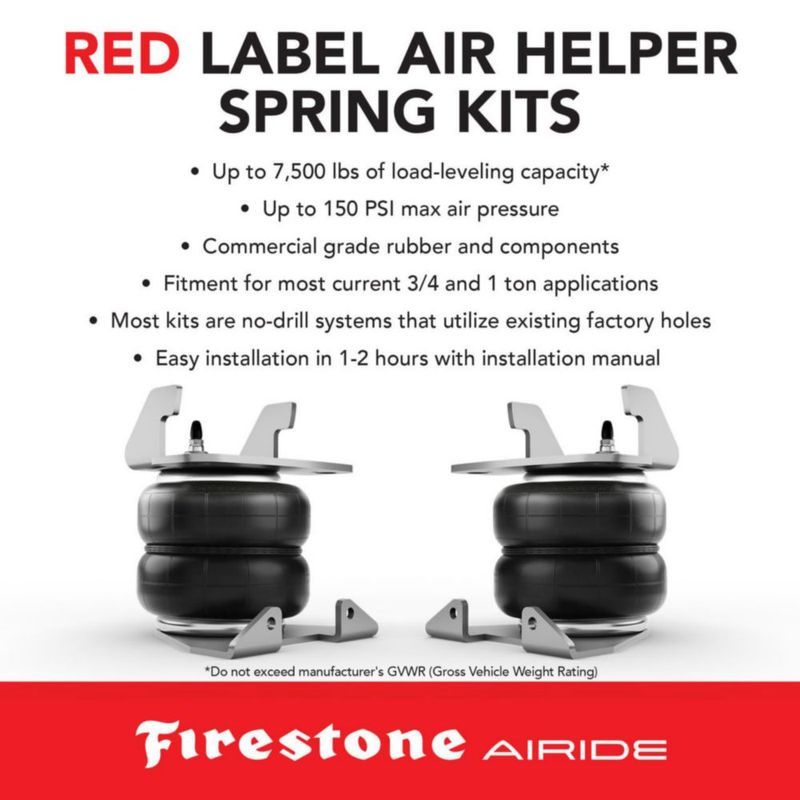 Kit de Resortes Neumáticos Traseros Airide Firestone 2706 Capacidad de Carga 3400 kg