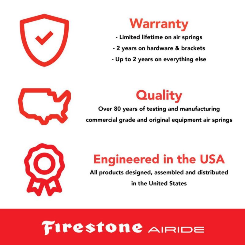 Kit de Resortes Neumáticos Traseros Airide Firestone 2706 Capacidad de Carga 3400 kg