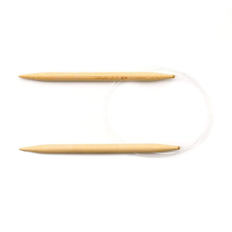 Agujas circulares de bambú Clover 91 cm talla 11