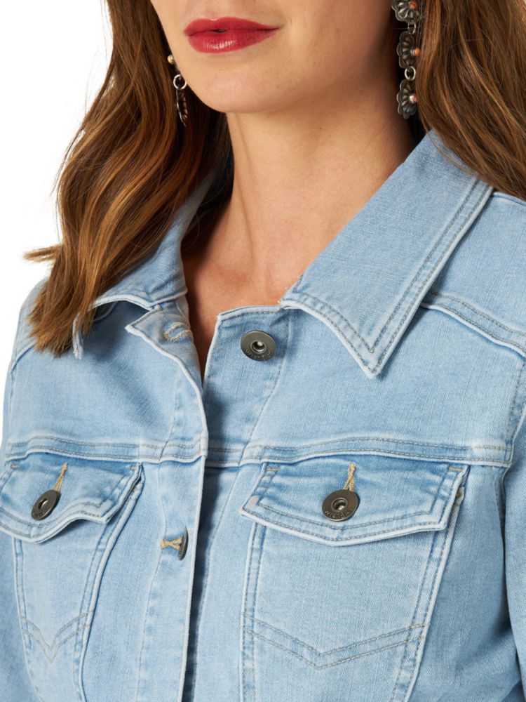 Chaqueta Vaquera Mujer Wrangler Authentics Lavado Claro Talla Grande