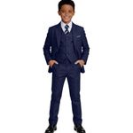 Traje Visaccy de 5 piezas azul marino talla 8 para niño