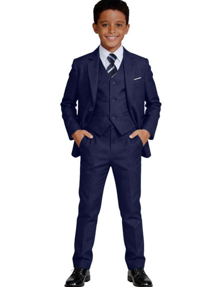 Traje Visaccy de 5 piezas azul marino talla 8 para niño