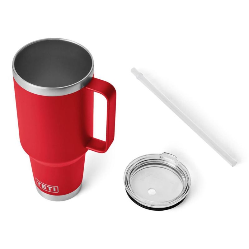 Vaso YETI Rambler de 125 L con asa y tapa con pajita de acero inoxidable