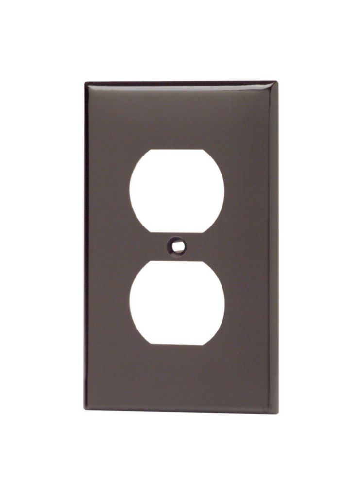 Placa de pared Leviton 80703 de 1 elemento dúplex termoplástico marrón