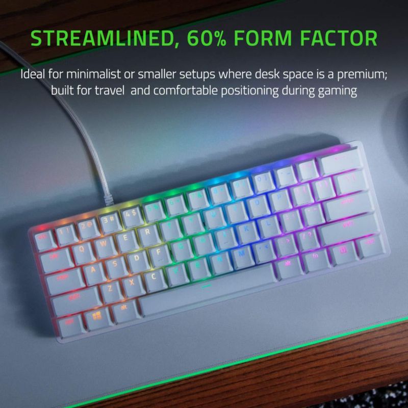 Teclado gamer Razer Huntsman Mini 60% Clicky RGB blanco