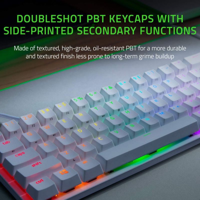 Teclado gamer Razer Huntsman Mini 60% Clicky RGB blanco