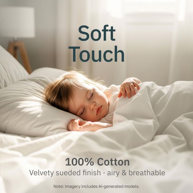 Juego de sábanas California Design Den para cama individual 3 piezas algodón blanco