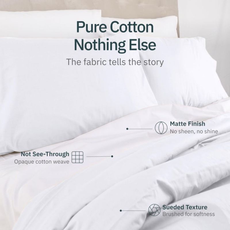 Juego de sábanas California Design Den para cama individual 3 piezas algodón blanco