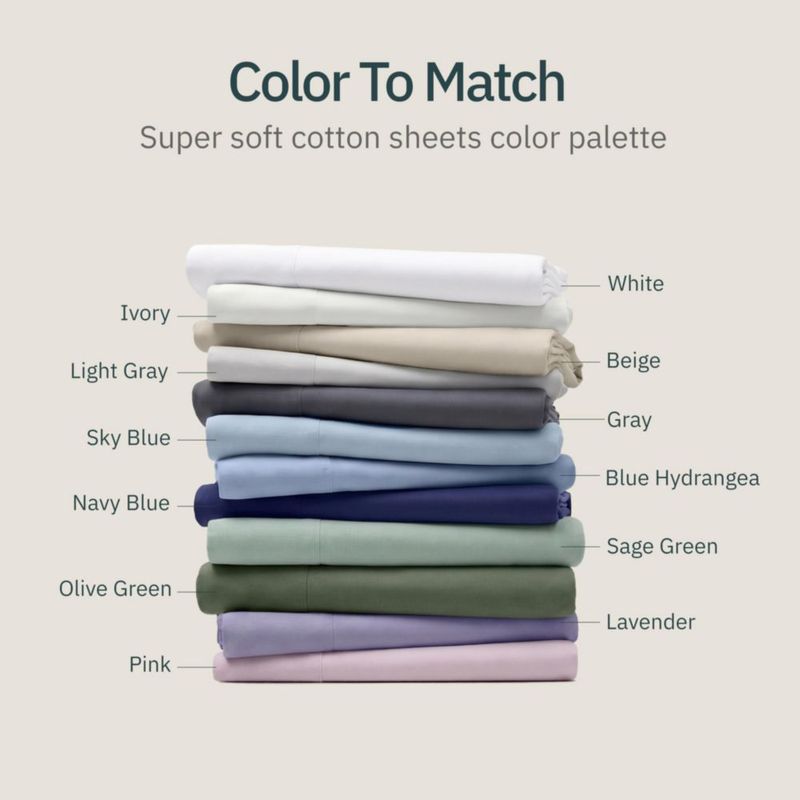 Juego de sábanas California Design Den para cama individual 3 piezas algodón blanco