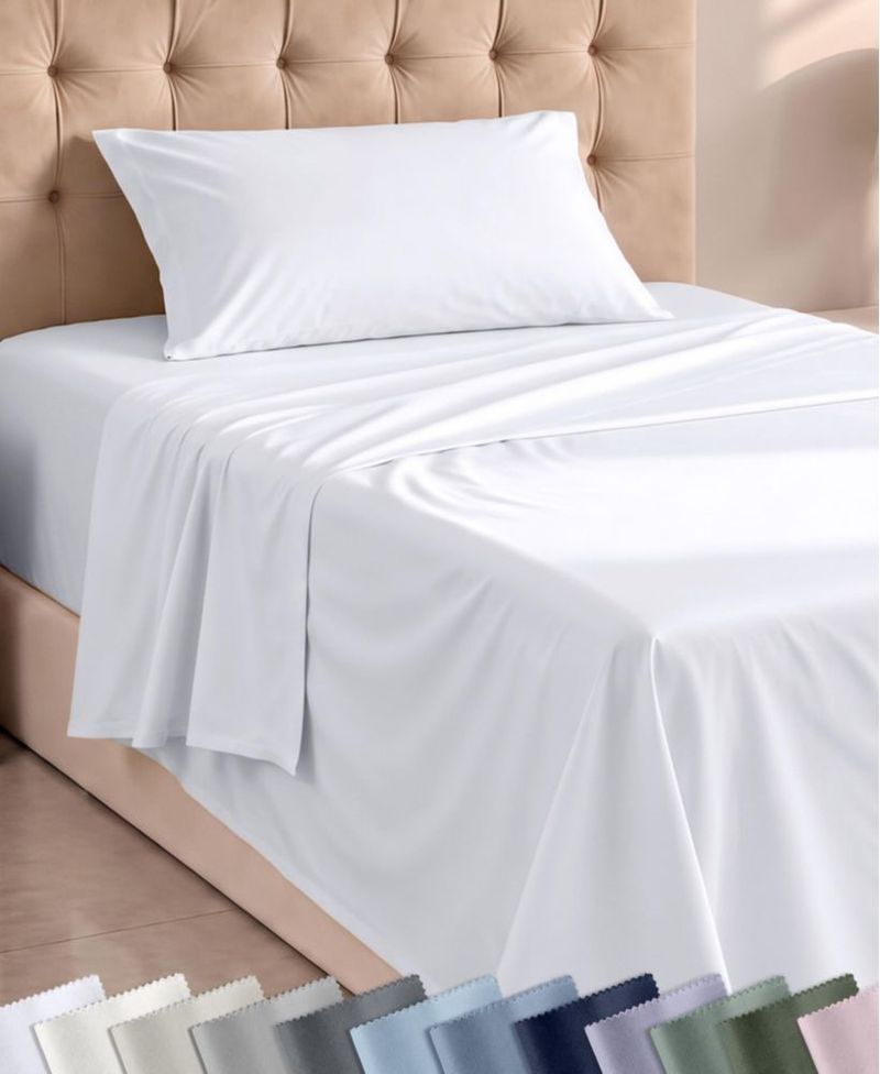 Juego de sábanas California Design Den para cama individual 3 piezas algodón blanco