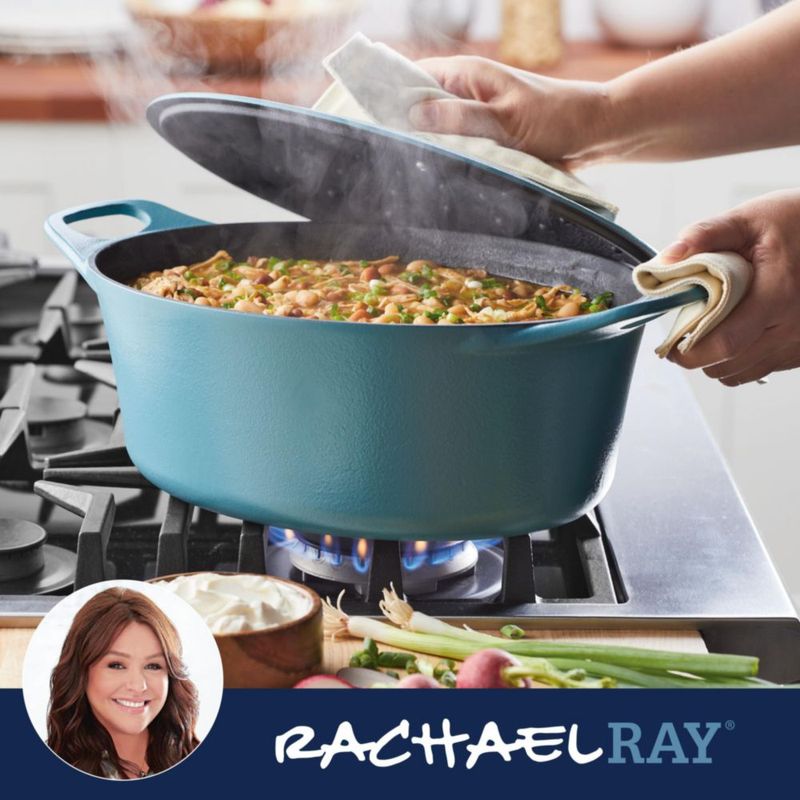Olla de hierro fundido NITRO Rachael Ray 65 cuartos Azul Agave
